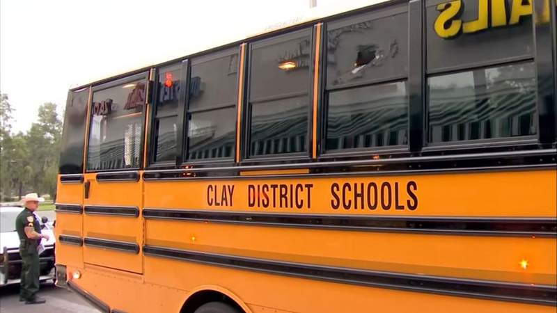 Two Clay County school buses shot with BB gun