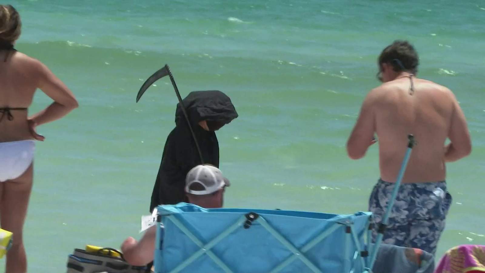 Lawyer known for dressing up as Grim Reaper is taking his message to Jax Beach