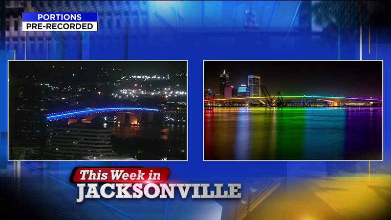 Pride Month lights on Acosta Bridge; State Sen. Travis Hutson; 100 Black Men of Jacksonville President Ronnie King