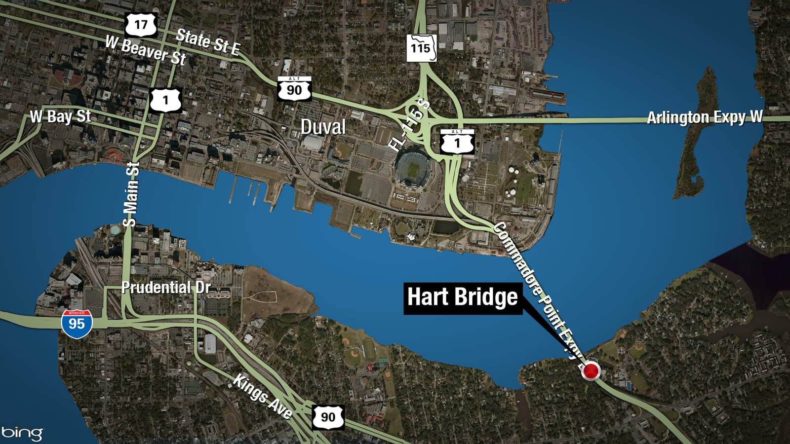Crash closes northbound lanes of Hart Bridge