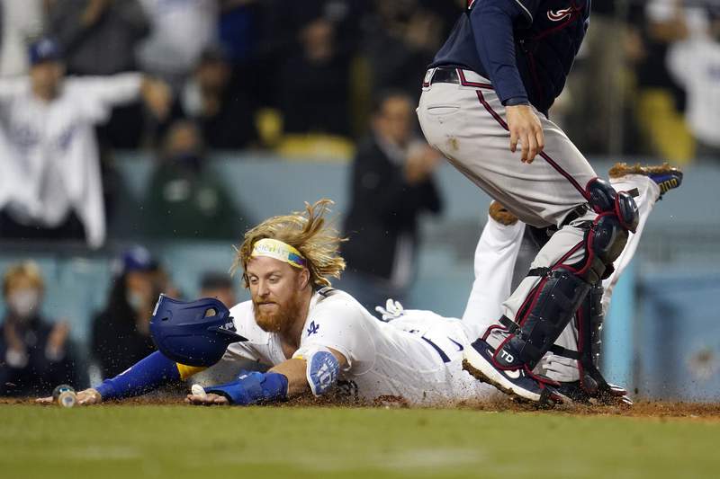 Dodgers rally past Braves for sweep, Scherzer leaves after 6