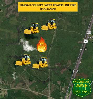 Crews battling 50-acre wildfire in Nassau County