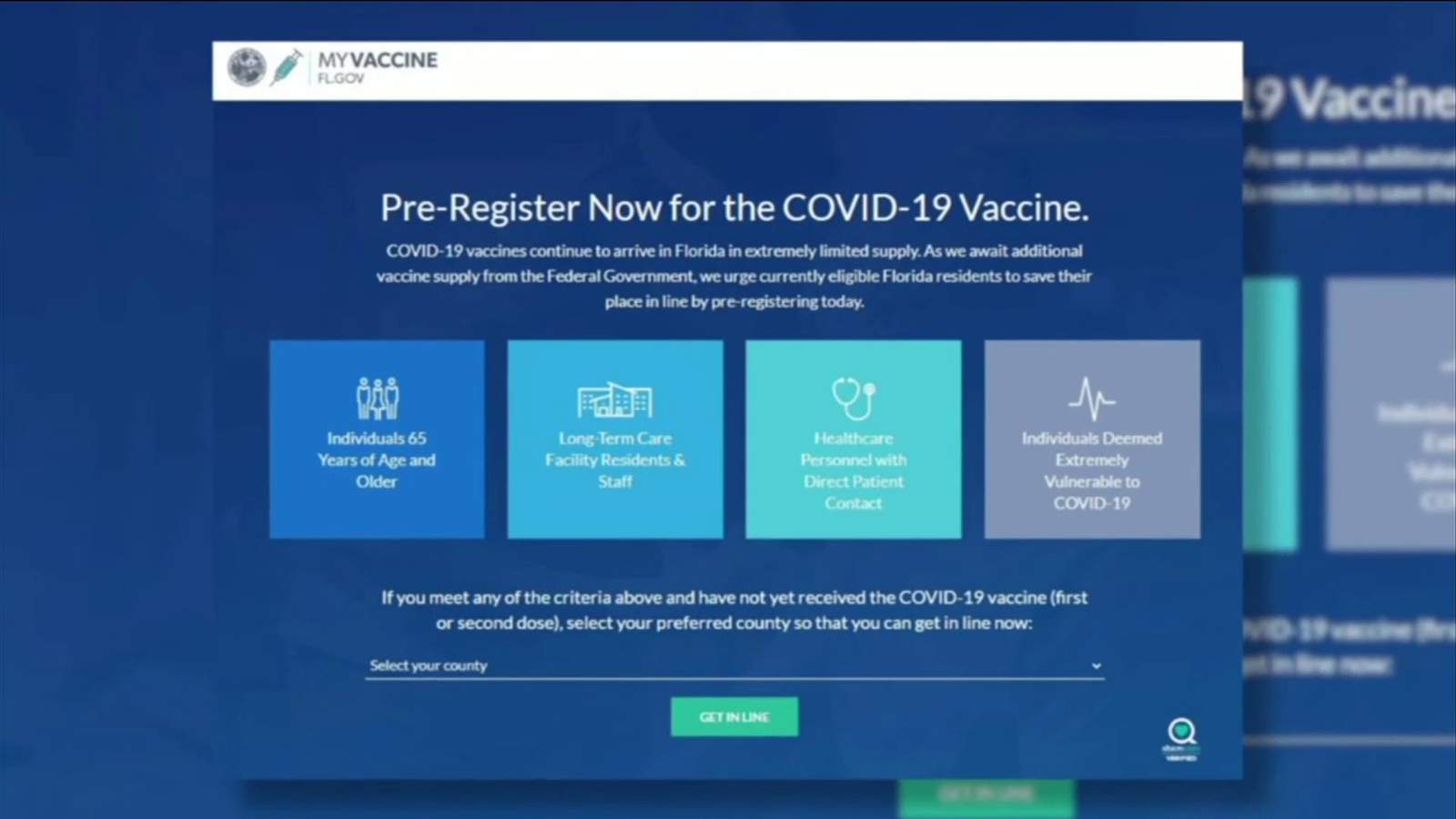 Florida launches vaccine pre-registration website