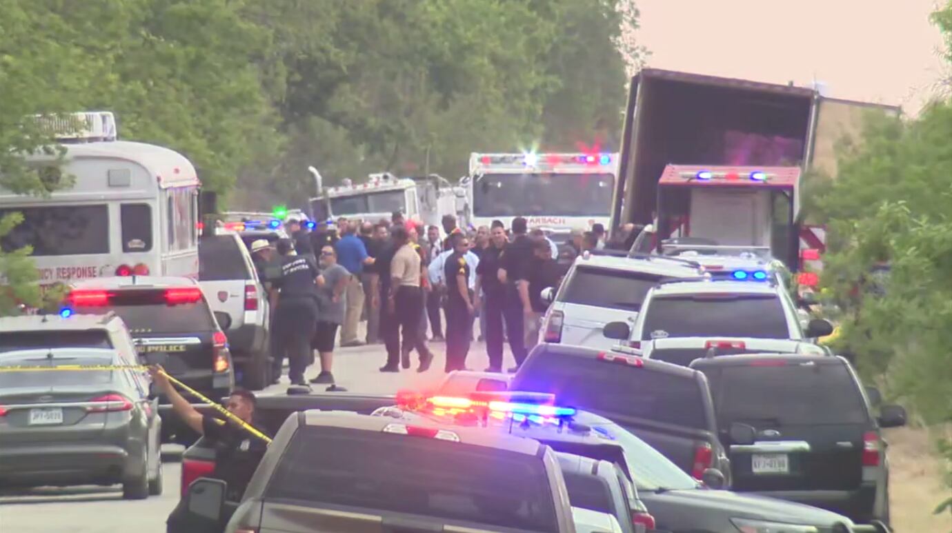 40+ people found dead in 18-wheeler in San Antonio, KSAT reports citing sources