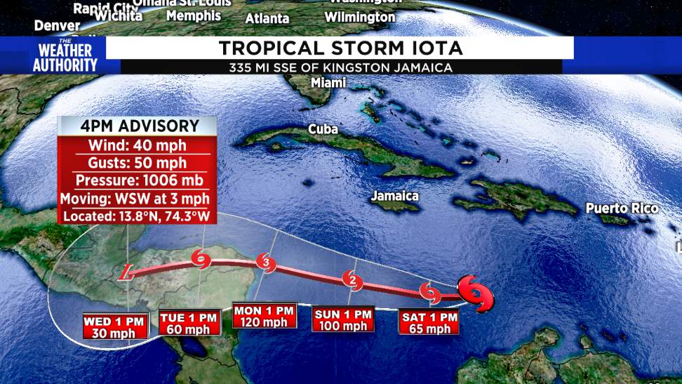 Tropical Storm Iota forms