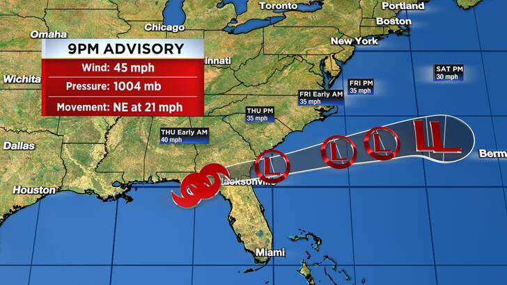 Tropical Storm Mindy makes landfall along Florida Panhandle