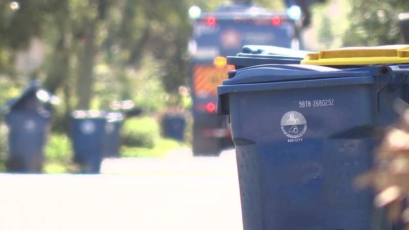 Bins are seen lining a thoroughfare  successful  Jacksonville connected  Friday.