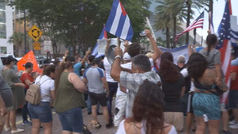 Hundreds gather in Jacksonville to protest current conditions in Cuba