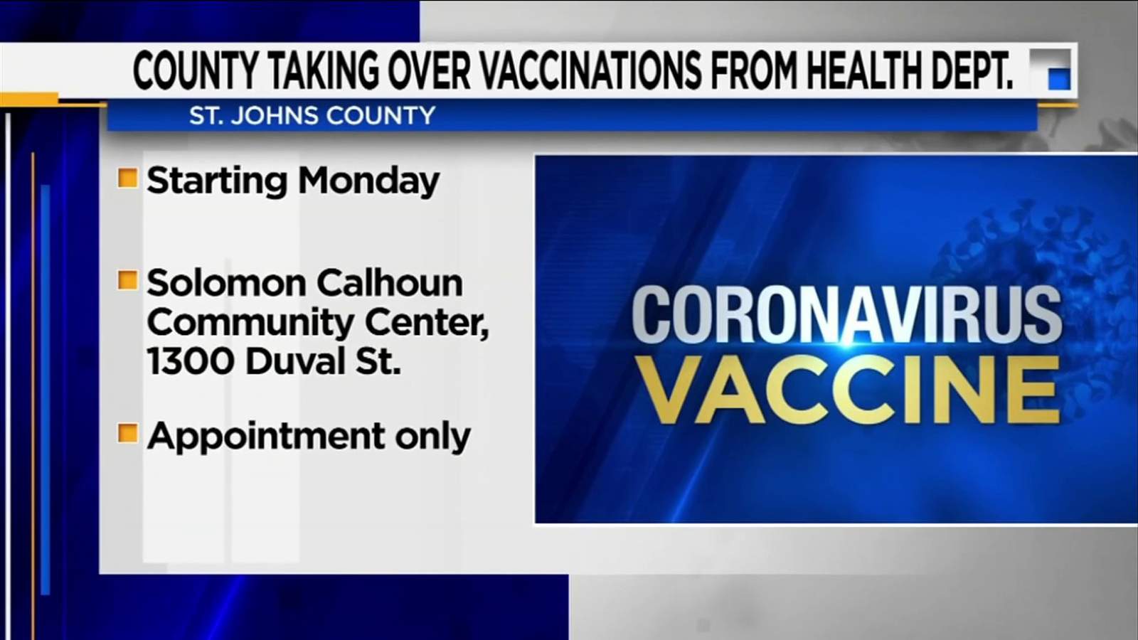 St. Johns County COVID-19 vaccine appointments booked up