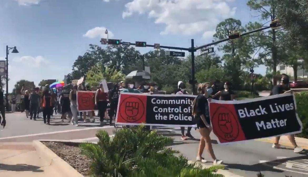 Tallahassee demonstrators protest grand jury decisions in police shootings