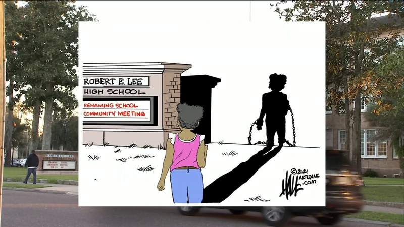 Jacksonville artist’s Lee High cartoon adopted by name change activists