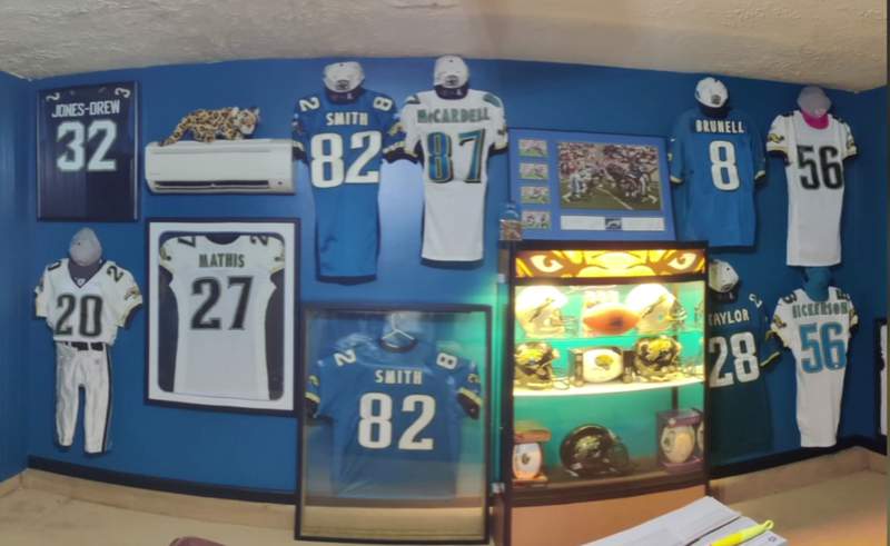 Take a look at Jaguars jersey collector’s man cave