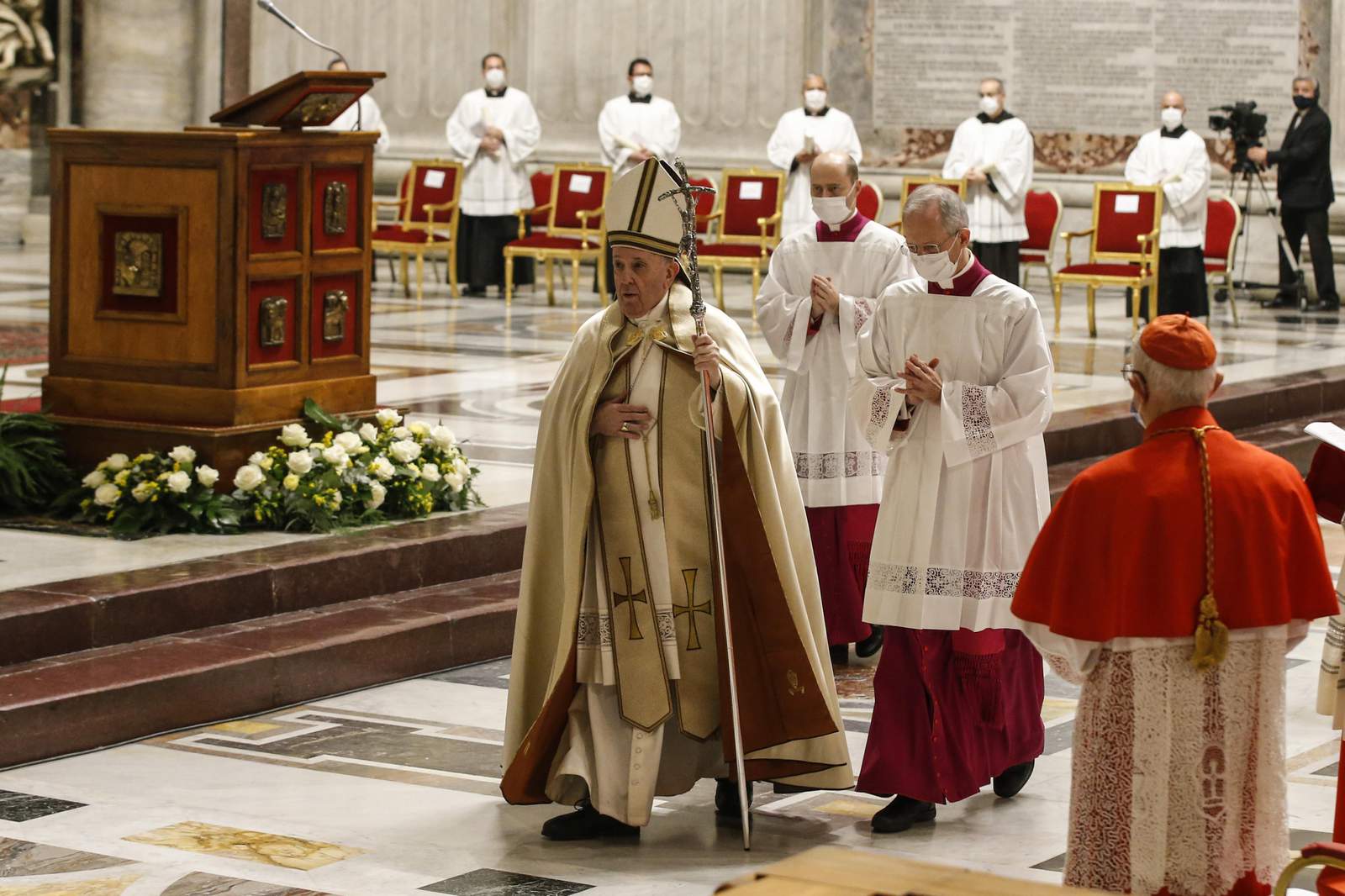 Pope elevates 13 new cardinals then puts them in their place