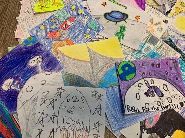 Local students are sending post cards to space