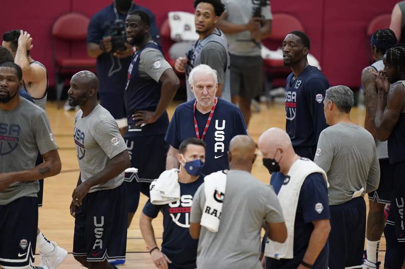 Camp Pop: US basketball team opens Olympic practice in Vegas