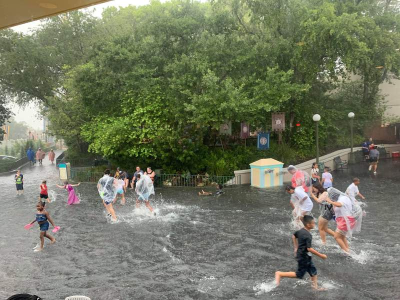 Water park? Disney guests swim in flooded Magic Kingdom streets