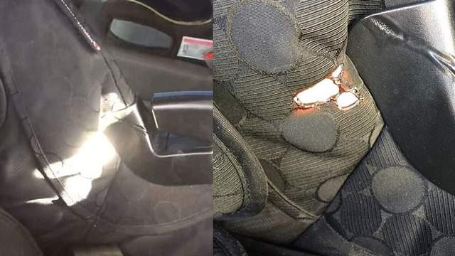 Mother shares warning after baby's car seat starts smoking