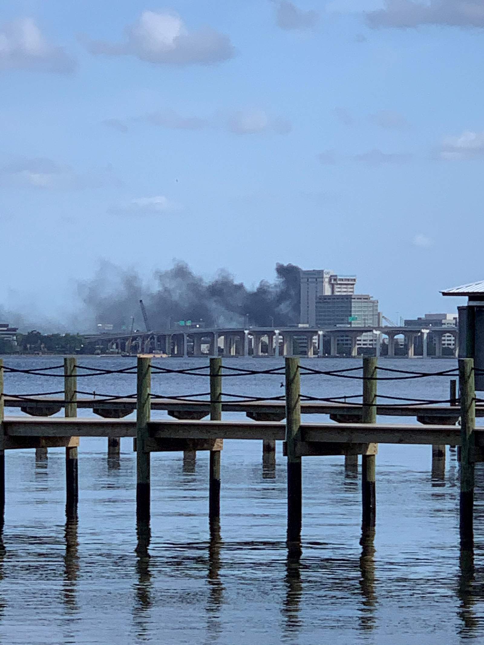 Tire fire extinguished under I-95 overpass, near downtown Jacksonville