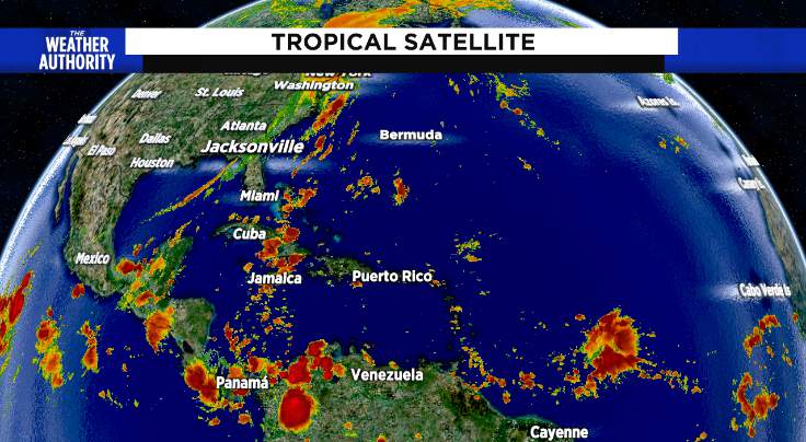 Tropics quiet now, but could produce a Gulf storm late next week