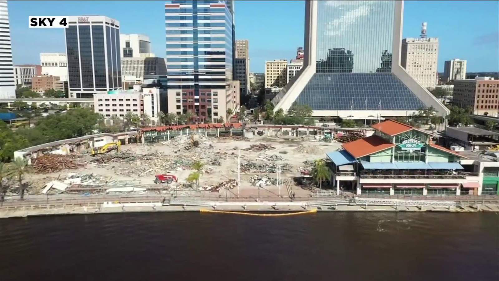 Only one building left standing at Jacksonville Landing