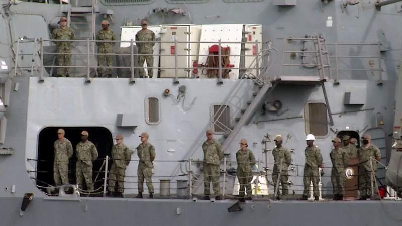 330 sailors arrive in Mayport as USS Winston S. Churchill docks at new home