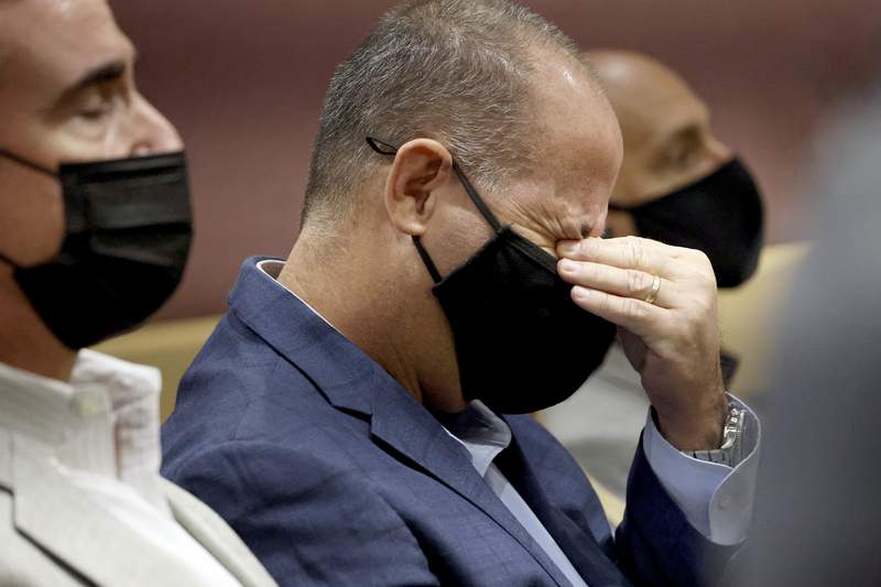 Fred Guttenberg, the begetter  of slain pupil  Jaime Guttenberg, wipes his eyes arsenic  Marjory Stoneman Douglas High School shooter Nikolas Cruz pleads blameworthy  to each  17 counts of premeditated execution  and 17 counts of attempted execution  successful  the 2018 shootings, Wednesday, Oct. 20, 2021, astatine  the Broward County Courthouse successful  Fort Lauderdale, Fla. (Amy Beth Bennett/South Florida Sun Sentinel via AP, Pool)