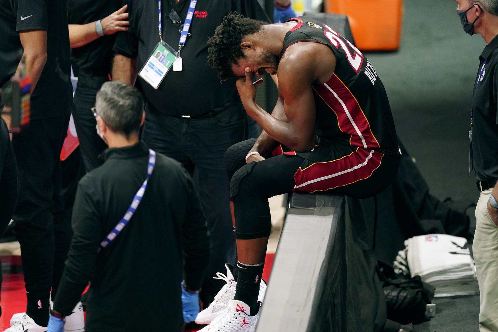 Adebayo, Dragic leave with injuries as Heat routed in Game 1