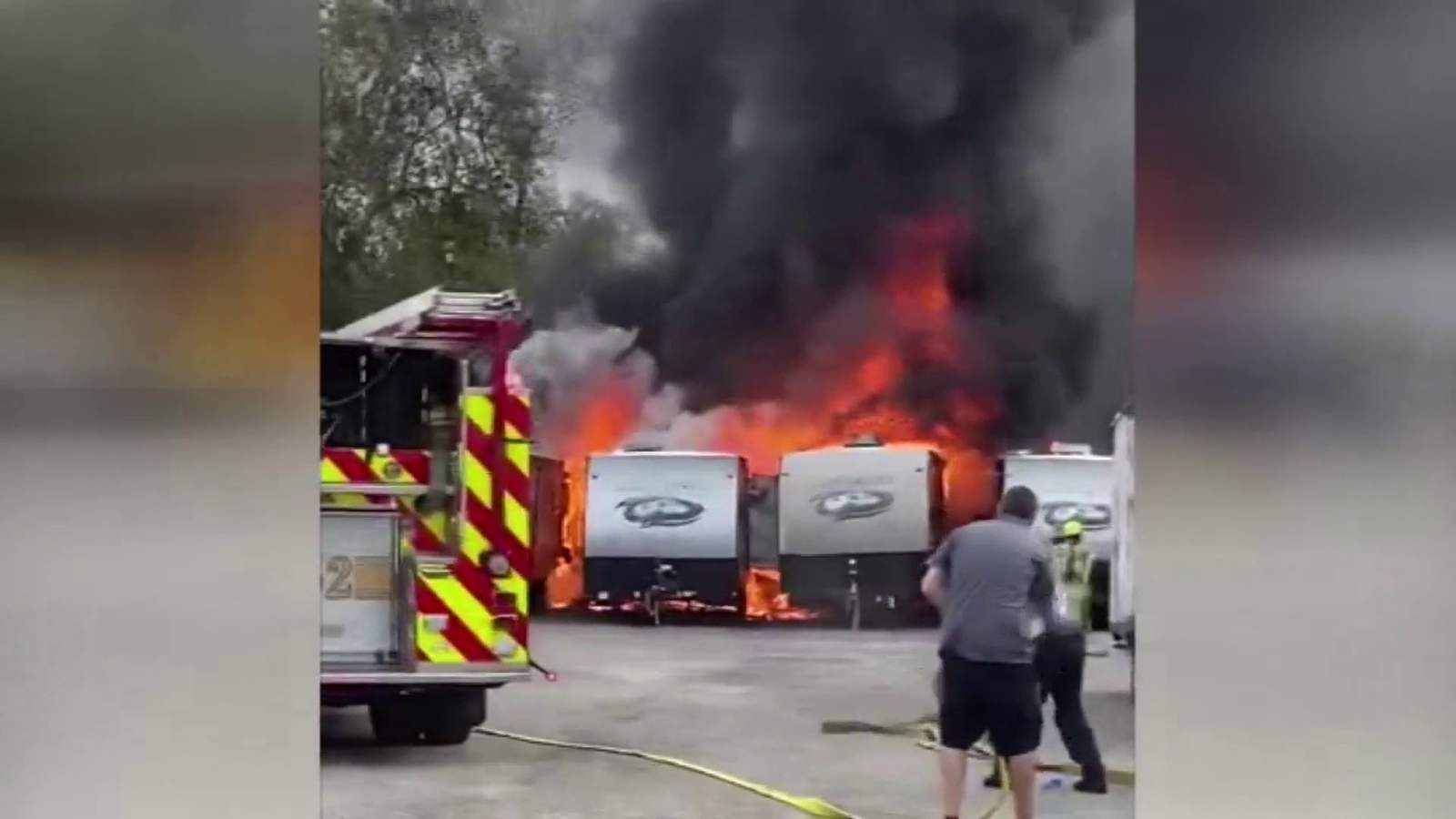 Multiple RVs destroyed by fire at Orange Park lot