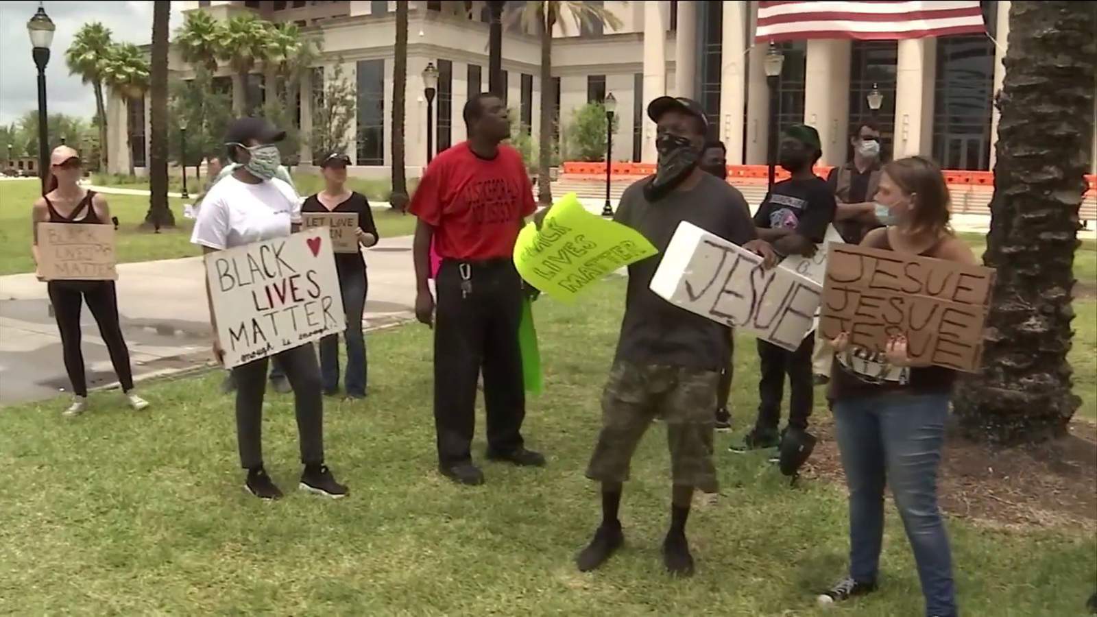 Dozens march peacefully at Duval County courthouse again, demanding end to police brutality