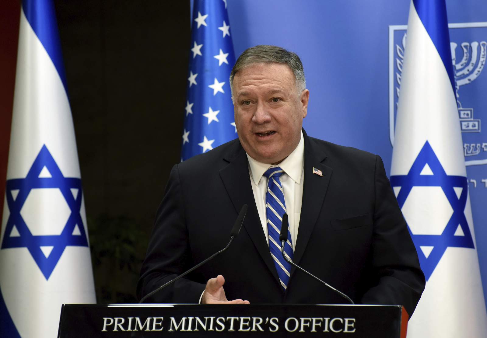 The Latest: Democrats slam Pompeo for GOP speech from Israel