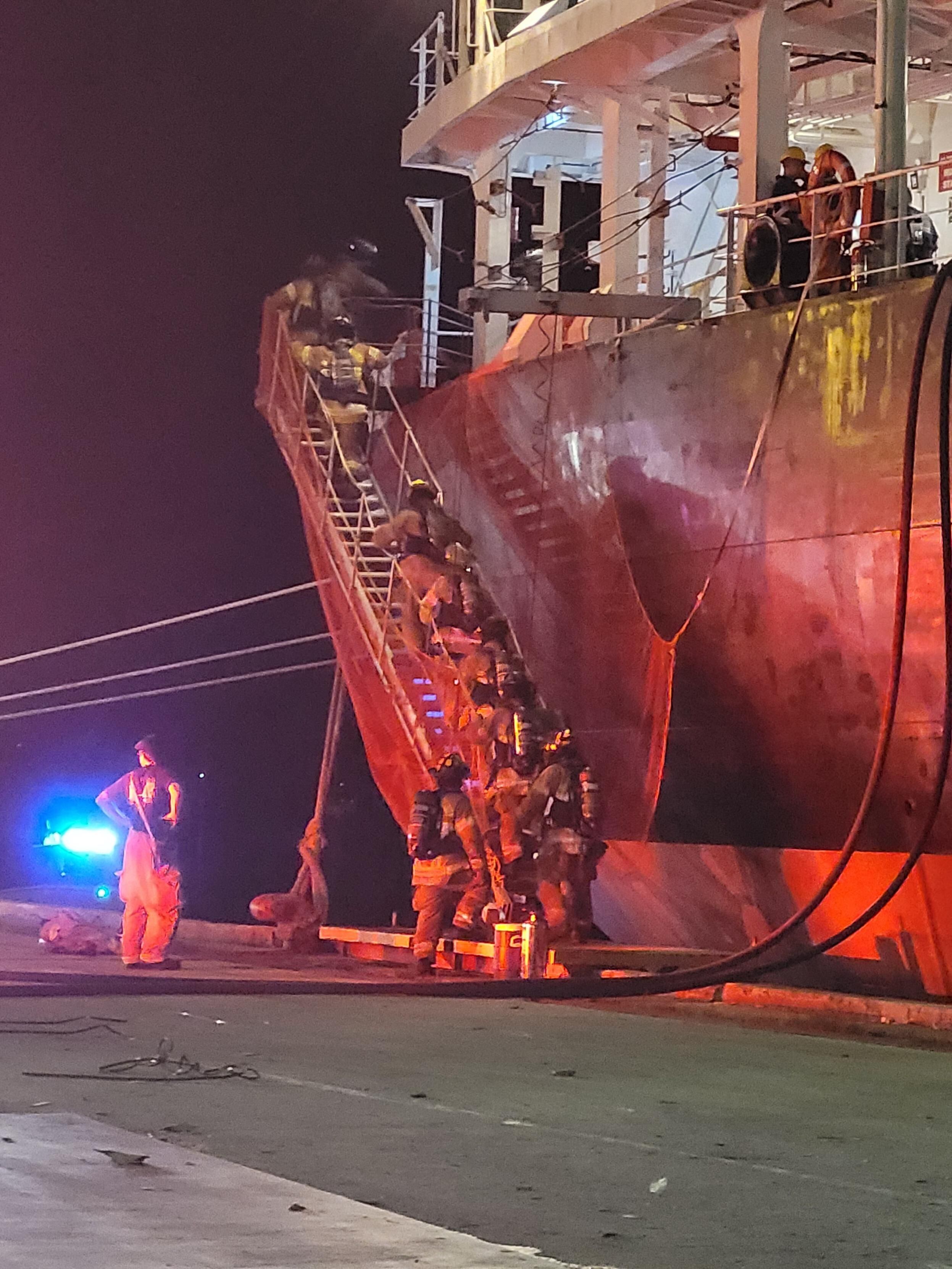 Firefighters could not enter the cargo hold to attempt to bring the fire under control.