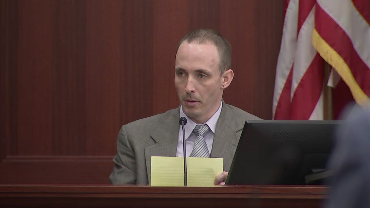Patrick McDowell reads statement to jury before closing arguments Thursday.