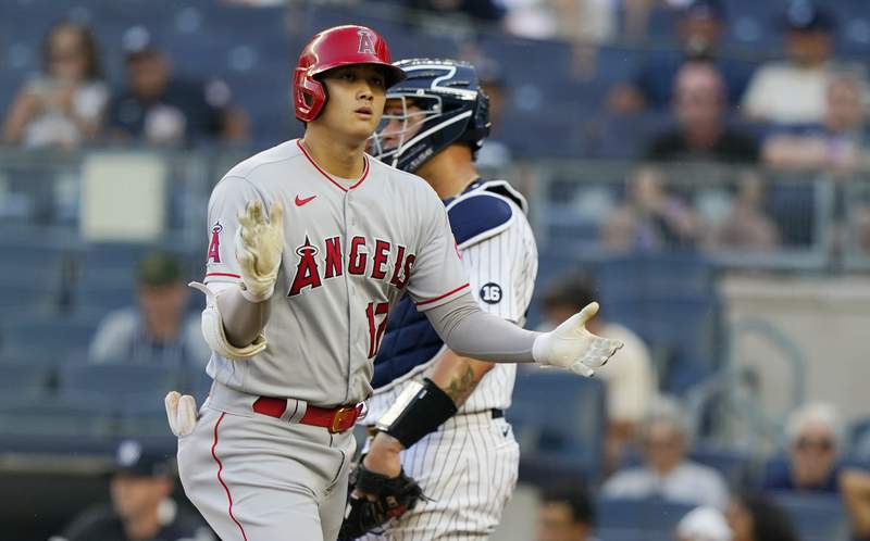Ohtani's 26th homer starts Angels past reeling Yankees 5-3