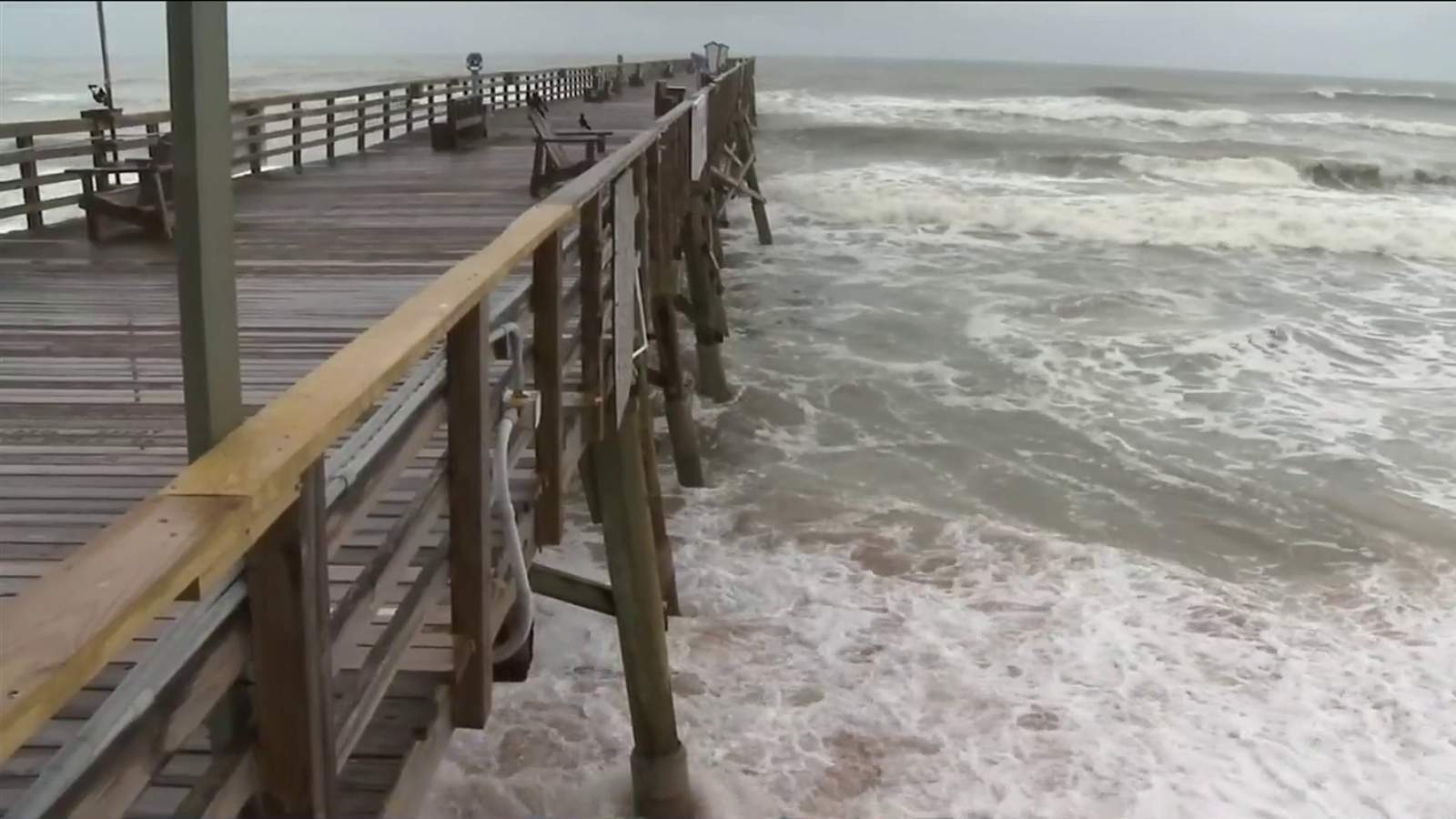 Flagler Beach Pier, rebuilt A1A weather Tropical Storm Isaias with little damage