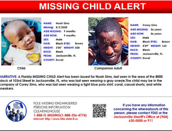 FDLE cancels missing child alert after 9-month-old found safe