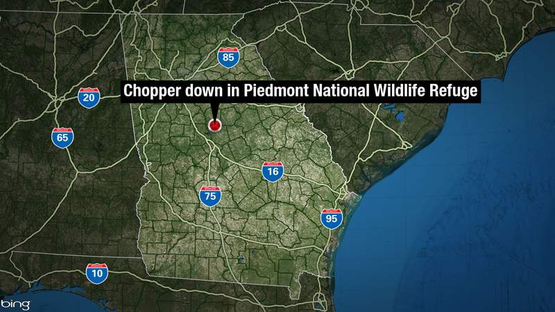 Helicopter with 3 people on board crashes in Middle Georgia forest
